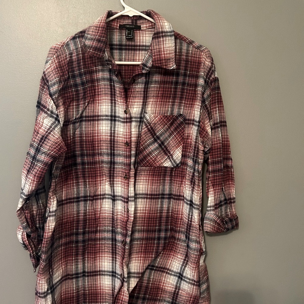 Forever 21 Red and Blue Plaid Shirt